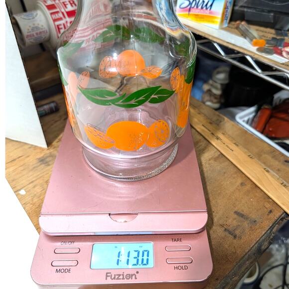 Vtg Anchor Hocking Glass Orange Blossom Juice Carafe w Lid Jar Jug Pitcher - Picture 14 of 14
